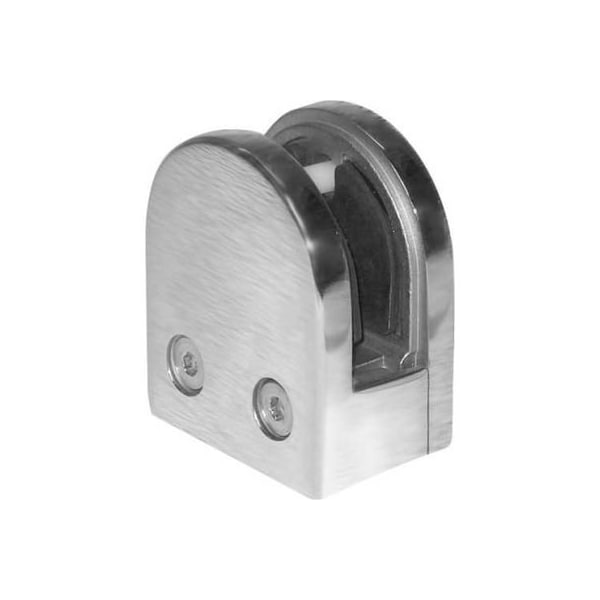 Lavi Industries Lavi Industries, Glass Clip, for 1/2" Glass, Flat, Satin Stainless Steel 44-813R/F - main